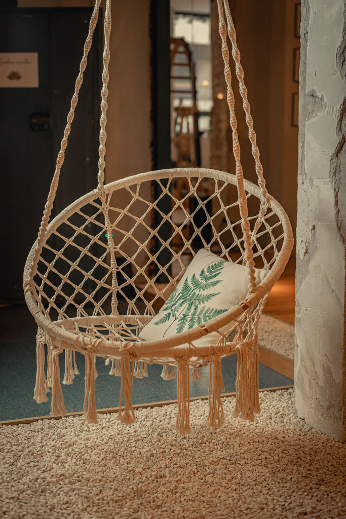 Detalle de sillón colgante